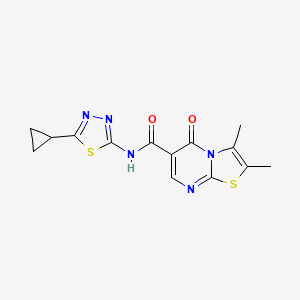 molecular formula C14H13N5O2S2 B4521184 N-[(2Z)-5-cyclopropyl-1,3,4-thiadiazol-2(3H)-ylidene]-2,3-dimethyl-5-oxo-5H-[1,3]thiazolo[3,2-a]pyrimidine-6-carboxamide 