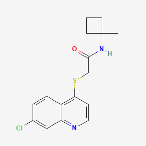 2-[(7-chloro-4-quinolinyl)thio]-N-(1-methylcyclobutyl)acetamide