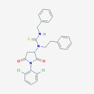 molecular formula C26H23Cl2N3O2S B452121 N'-benzyl-N-[1-(2,6-dichlorophenyl)-2,5-dioxo-3-pyrrolidinyl]-N-(2-phenylethyl)thiourea 
