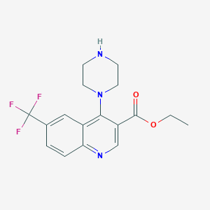 ethyl 4-(1-piperazinyl)-6-(trifluoromethyl)-3-quinolinecarboxylate