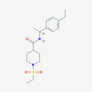 N-[1-(4-ethylphenyl)ethyl]-1-(ethylsulfonyl)-4-piperidinecarboxamide