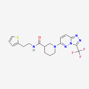 N-[2-(thiophen-2-yl)ethyl]-1-[3-(trifluoromethyl)[1,2,4]triazolo[4,3-b]pyridazin-6-yl]piperidine-3-carboxamide