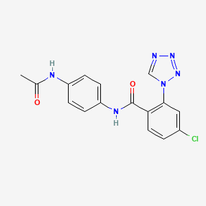 N-[4-(acetylamino)phenyl]-4-chloro-2-(1H-tetrazol-1-yl)benzamide