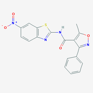 5-methyl-N-(6-nitro-1,3-benzothiazol-2-yl)-3-phenyl-1,2-oxazole-4-carboxamide
