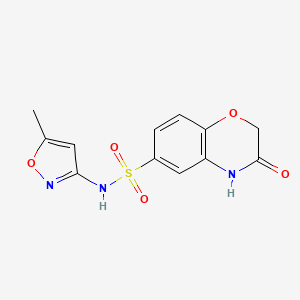 molecular formula C12H11N3O5S B4521290 N-(5-methyl-3-isoxazolyl)-3-oxo-3,4-dihydro-2H-1,4-benzoxazine-6-sulfonamide 