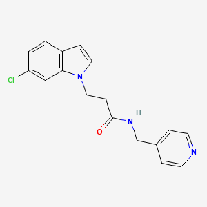 3-(6-chloro-1H-indol-1-yl)-N-(pyridin-4-ylmethyl)propanamide