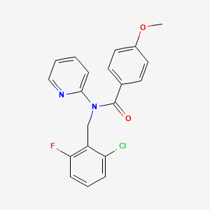 N-[(2-CHLORO-6-FLUOROPHENYL)METHYL]-4-METHOXY-N-(PYRIDIN-2-YL)BENZAMIDE