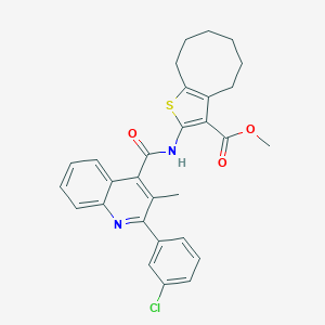 Methyl 2-({[2-(3-chlorophenyl)-3-methyl-4-quinolinyl]carbonyl}amino)-4,5,6,7,8,9-hexahydrocycloocta[b]thiophene-3-carboxylate