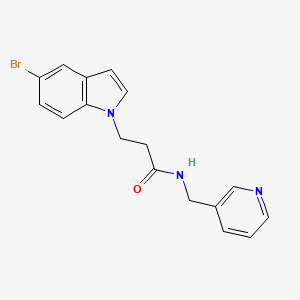 molecular formula C17H16BrN3O B4521333 3-(5-bromo-1H-indol-1-yl)-N-(pyridin-3-ylmethyl)propanamide 