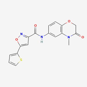 molecular formula C17H13N3O4S B4521341 N-(4-methyl-3-oxo-3,4-dihydro-2H-1,4-benzoxazin-6-yl)-5-(thiophen-2-yl)-1,2-oxazole-3-carboxamide 