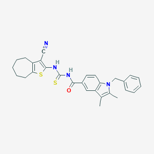 N-[(1-BENZYL-2,3-DIMETHYL-1H-INDOL-5-YL)CARBONYL]-N'-(3-CYANO-5,6,7,8-TETRAHYDRO-4H-CYCLOHEPTA[B]THIOPHEN-2-YL)THIOUREA