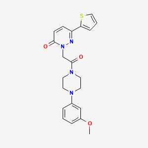 molecular formula C21H22N4O3S B4521355 2-{2-[4-(3-methoxyphenyl)piperazino]-2-oxoethyl}-6-(2-thienyl)-3(2H)-pyridazinone 