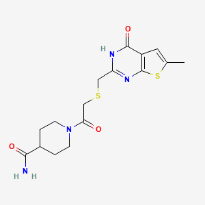 1-({[(4-Hydroxy-6-methylthieno[2,3-d]pyrimidin-2-yl)methyl]sulfanyl}acetyl)piperidine-4-carboxamide