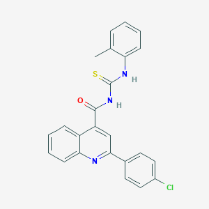 molecular formula C24H18ClN3OS B452138 2-(4-chlorophenyl)-N-[(2-methylphenyl)carbamothioyl]quinoline-4-carboxamide 