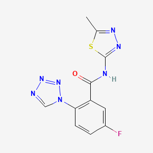 5-fluoro-N-(5-methyl-1,3,4-thiadiazol-2-yl)-2-(1H-tetrazol-1-yl)benzamide