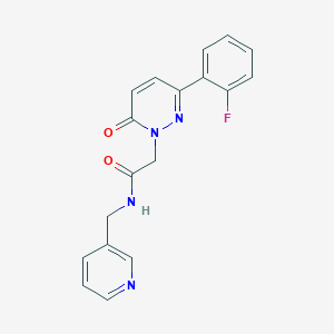 molecular formula C18H15FN4O2 B4521445 2-[3-(2-fluorophenyl)-6-oxo-1(6H)-pyridazinyl]-N-(3-pyridinylmethyl)acetamide 