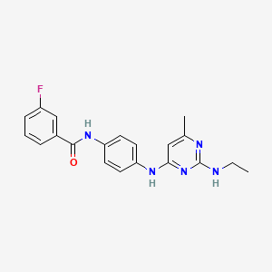 N-(4-{[2-(ethylamino)-6-methylpyrimidin-4-yl]amino}phenyl)-3-fluorobenzamide