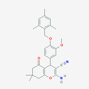 molecular formula C29H32N2O4 B452145 2-amino-4-[4-(mesitylmethoxy)-3-methoxyphenyl]-7,7-dimethyl-5-oxo-5,6,7,8-tetrahydro-4H-chromene-3-carbonitrile 