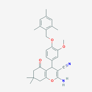 2-amino-4-[4-(mesitylmethoxy)-3-methoxyphenyl]-7,7-dimethyl-5-oxo-5,6,7,8-tetrahydro-4H-chromene-3-carbonitrile