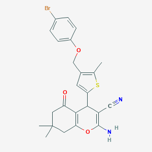 2-amino-4-{4-[(4-bromophenoxy)methyl]-5-methylthiophen-2-yl}-7,7-dimethyl-5-oxo-5,6,7,8-tetrahydro-4H-chromene-3-carbonitrile