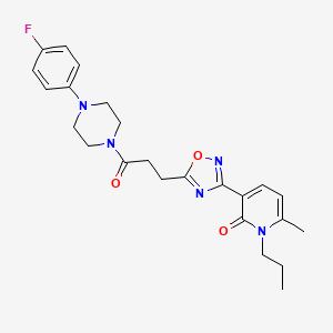 3-(5-{3-[4-(4-Fluorophenyl)piperazin-1-YL]-3-oxopropyl}-1,2,4-oxadiazol-3-YL)-6-methyl-1-propyl-1,2-dihydropyridin-2-one