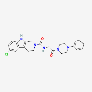 6-chloro-N-[2-oxo-2-(4-phenylpiperazin-1-yl)ethyl]-1,3,4,9-tetrahydro-2H-beta-carboline-2-carboxamide