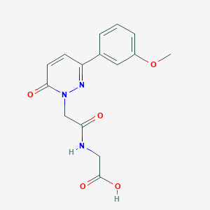 molecular formula C15H15N3O5 B4521506 N-{[3-(3-methoxyphenyl)-6-oxopyridazin-1(6H)-yl]acetyl}glycine 