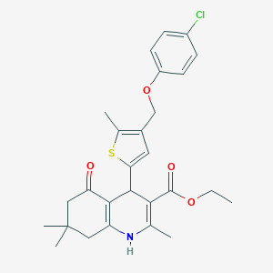 Ethyl 4-{4-[(4-chlorophenoxy)methyl]-5-methyl-2-thienyl}-2,7,7-trimethyl-5-oxo-1,4,5,6,7,8-hexahydro-3-quinolinecarboxylate