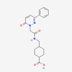 molecular formula C20H23N3O4 B4521519 trans-4-({[(6-oxo-3-phenylpyridazin-1(6H)-yl)acetyl]amino}methyl)cyclohexanecarboxylic acid 