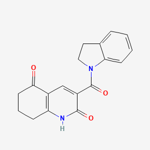 molecular formula C18H16N2O3 B4521574 3-(2,3-dihydro-1H-indole-1-carbonyl)-1,2,5,6,7,8-hexahydroquinoline-2,5-dione 