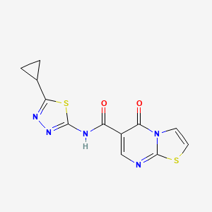 N-[(2Z)-5-cyclopropyl-1,3,4-thiadiazol-2(3H)-ylidene]-5-oxo-5H-[1,3]thiazolo[3,2-a]pyrimidine-6-carboxamide