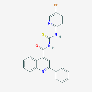 molecular formula C22H15BrN4OS B452161 N-[(5-bromopyridin-2-yl)carbamothioyl]-2-phenylquinoline-4-carboxamide 