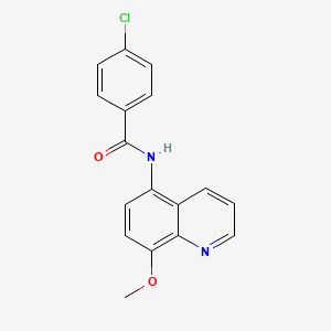 molecular formula C17H13ClN2O2 B4521636 4-chloro-N-(8-methoxyquinolin-5-yl)benzamide 