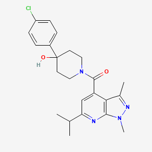 molecular formula C23H27ClN4O2 B4521654 [4-(4-chlorophenyl)-4-hydroxypiperidino](6-isopropyl-1,3-dimethyl-1H-pyrazolo[3,4-b]pyridin-4-yl)methanone 