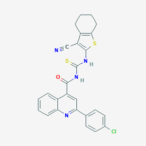 2-(4-chlorophenyl)-N-[(3-cyano-4,5,6,7-tetrahydro-1-benzothiophen-2-yl)carbamothioyl]quinoline-4-carboxamide