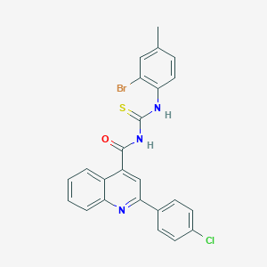 molecular formula C24H17BrClN3OS B452170 N-[(2-bromo-4-methylphenyl)carbamothioyl]-2-(4-chlorophenyl)quinoline-4-carboxamide 