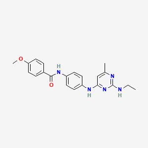 N-(4-{[2-(ethylamino)-6-methylpyrimidin-4-yl]amino}phenyl)-4-methoxybenzamide