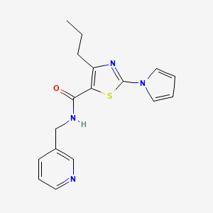 molecular formula C17H18N4OS B4521708 4-propyl-N-(pyridin-3-ylmethyl)-2-(1H-pyrrol-1-yl)-1,3-thiazole-5-carboxamide 