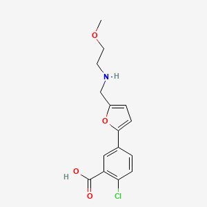 2-Chloro-5-(5-{[(2-methoxyethyl)amino]methyl}furan-2-yl)benzoic acid