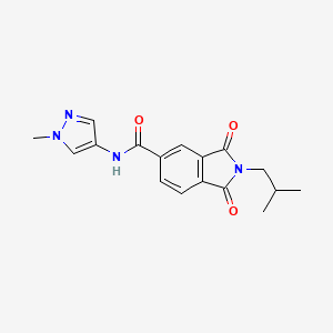 molecular formula C17H18N4O3 B4521727 2-(2-methylpropyl)-N-(1-methyl-1H-pyrazol-4-yl)-1,3-dioxo-2,3-dihydro-1H-isoindole-5-carboxamide 