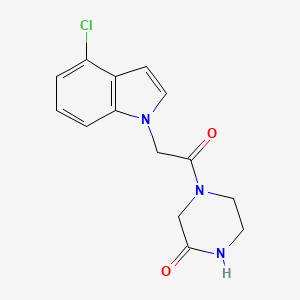 4-[(4-chloro-1H-indol-1-yl)acetyl]piperazin-2-one