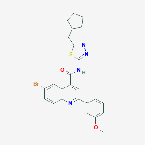 6-bromo-N-[5-(cyclopentylmethyl)-1,3,4-thiadiazol-2-yl]-2-(3-methoxyphenyl)-4-quinolinecarboxamide