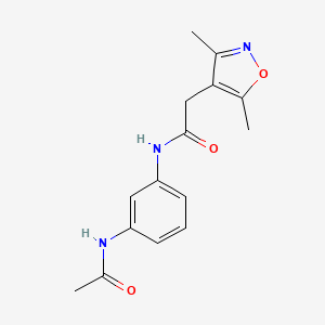 N-[3-(acetylamino)phenyl]-2-(3,5-dimethyl-1,2-oxazol-4-yl)acetamide