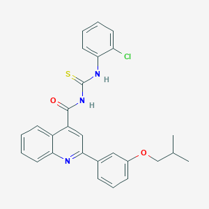 molecular formula C27H24ClN3O2S B452179 N-[(2-chlorophenyl)carbamothioyl]-2-[3-(2-methylpropoxy)phenyl]quinoline-4-carboxamide 