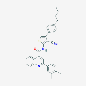 molecular formula C33H29N3OS B452181 N-[4-(4-butylphenyl)-3-cyanothiophen-2-yl]-2-(3,4-dimethylphenyl)quinoline-4-carboxamide 