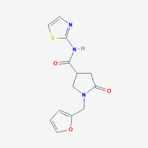 1-(furan-2-ylmethyl)-5-oxo-N-(1,3-thiazol-2-yl)pyrrolidine-3-carboxamide