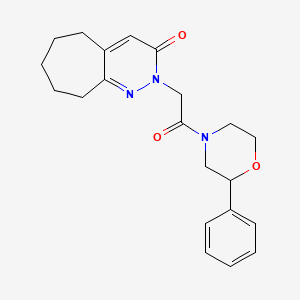 2-[2-oxo-2-(2-phenylmorpholino)ethyl]-2,5,6,7,8,9-hexahydro-3H-cyclohepta[c]pyridazin-3-one