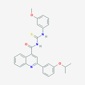 molecular formula C27H25N3O3S B452185 N-{[2-(3-isopropoxyphenyl)-4-quinolinyl]carbonyl}-N'-(3-methoxyphenyl)thiourea 