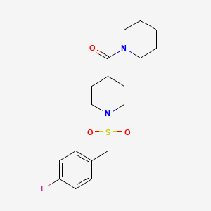 1-[(4-FLUOROPHENYL)METHANESULFONYL]-4-(PIPERIDINE-1-CARBONYL)PIPERIDINE