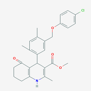 Methyl 4-{5-[(4-chlorophenoxy)methyl]-2,4-dimethylphenyl}-2-methyl-5-oxo-1,4,5,6,7,8-hexahydro-3-quinolinecarboxylate